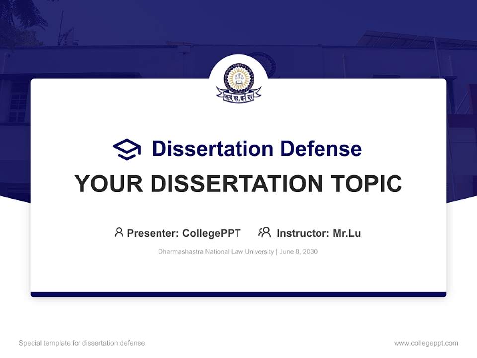 Dharmashastra National Law University Graduation Thesis Defense PPT Template4:3 ratio PPT effect preview image7
