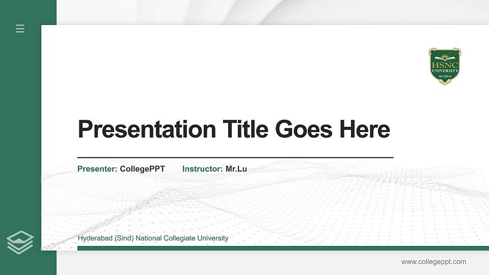 Hyderabad (Sind) National Collegiate University Thesis Proposal/Graduation Defense PPT Template16:9 ratio PPT effect preview image