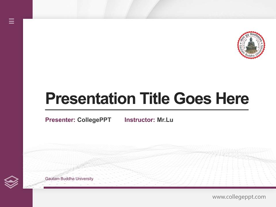 Gautam Buddha University Thesis Proposal/Graduation Defense PPT Template4:3 ratio PPT effect preview image5