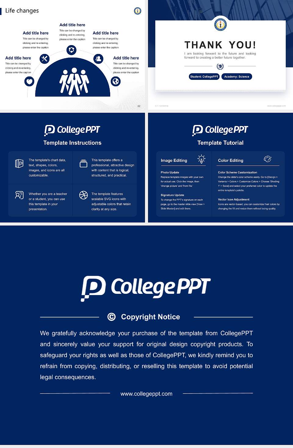C.T. University National Scholarship Defense PPT Template4:3 ratio PPT effect preview image4