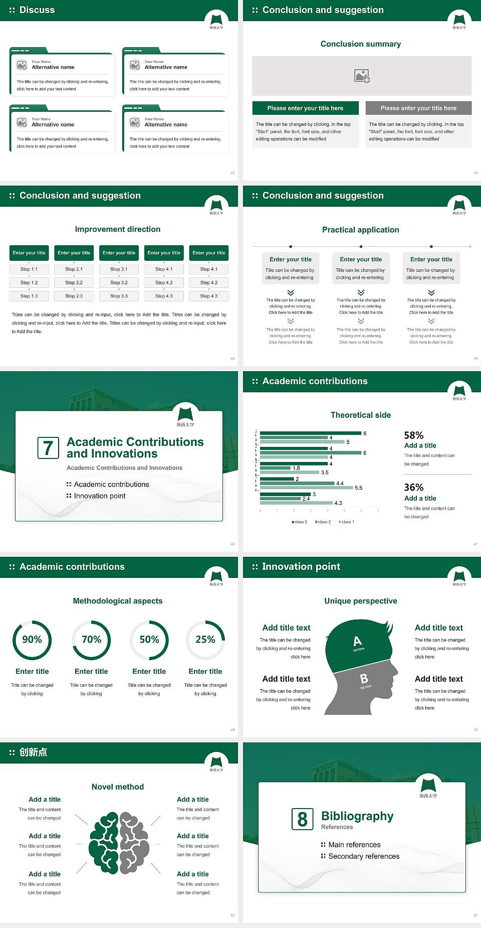 Hannan University Graduation Thesis Defense PPT Template4:3 ratio PPT effect preview image6