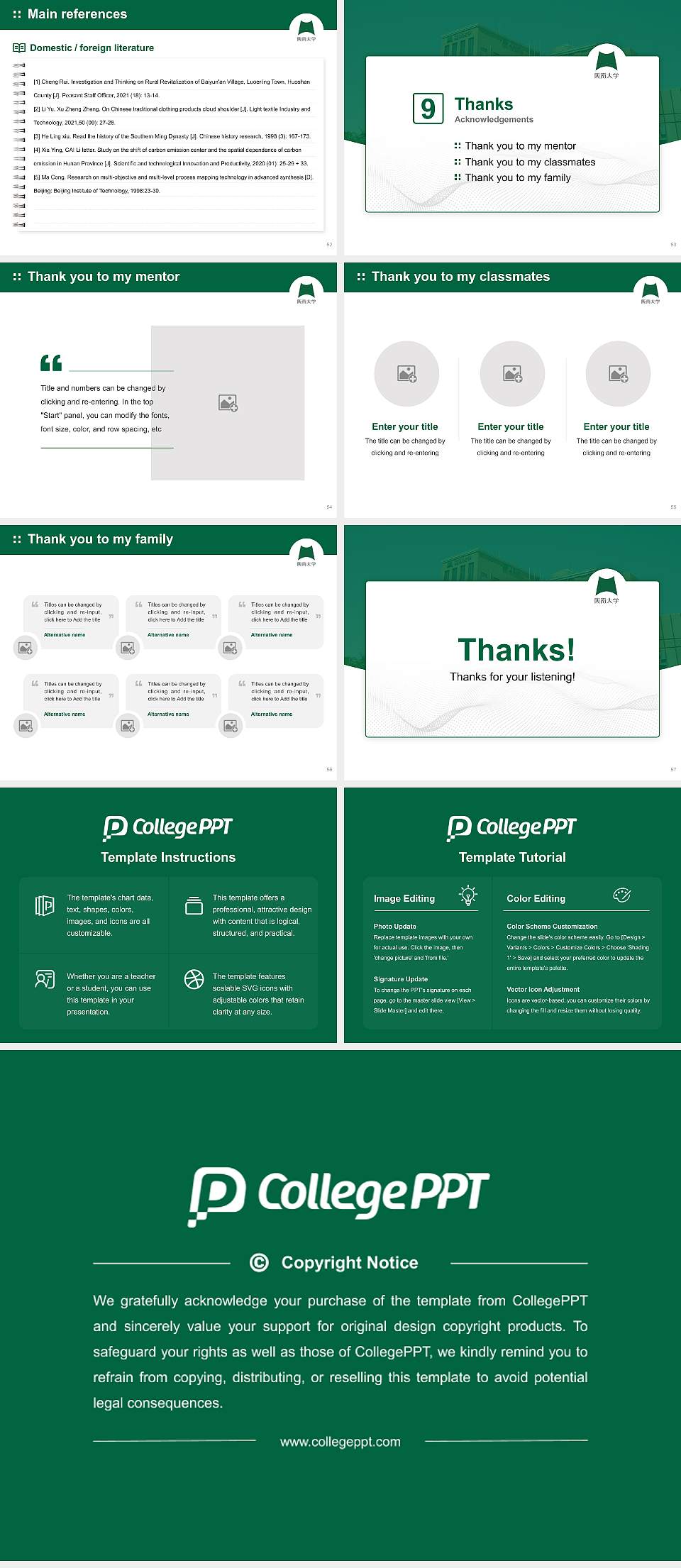 Hannan University Graduation Thesis Defense PPT Template4:3 ratio PPT effect preview image7