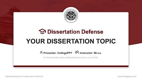 Dr. Shakuntala Misra National Rehabilitation University Graduation Thesis Defense PPT Template