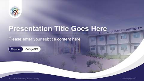 Dr. C.V. Raman University (Madhya Pradesh) Lecture Sharing and Networking Event PPT Template