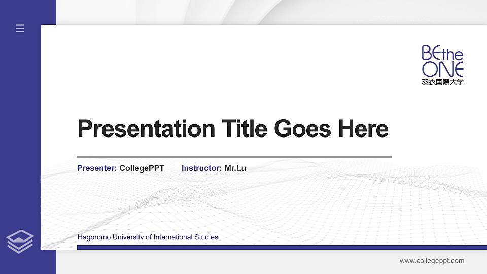 Hagoromo University of International Studies Thesis Proposal/Graduation Defense PPT Template16:9 ratio PPT effect preview image