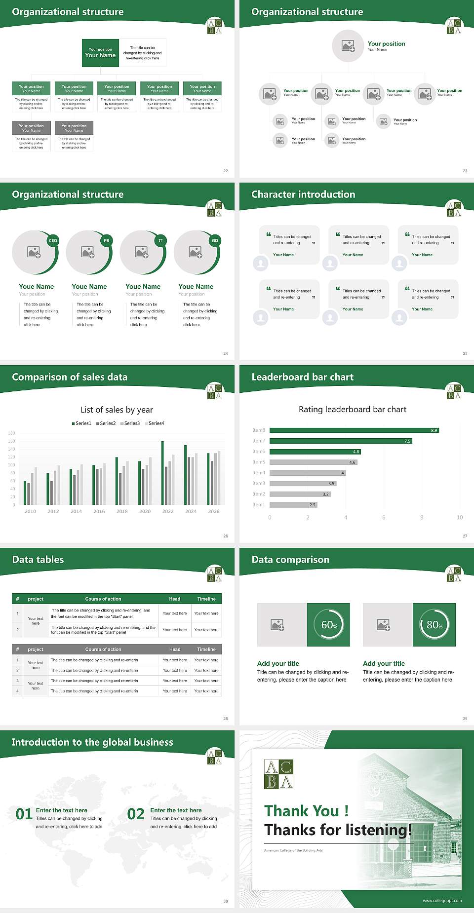American College of the Building Arts Academic Presentation/Research Findings Report PPT Template4:3 ratio PPT effect preview image4