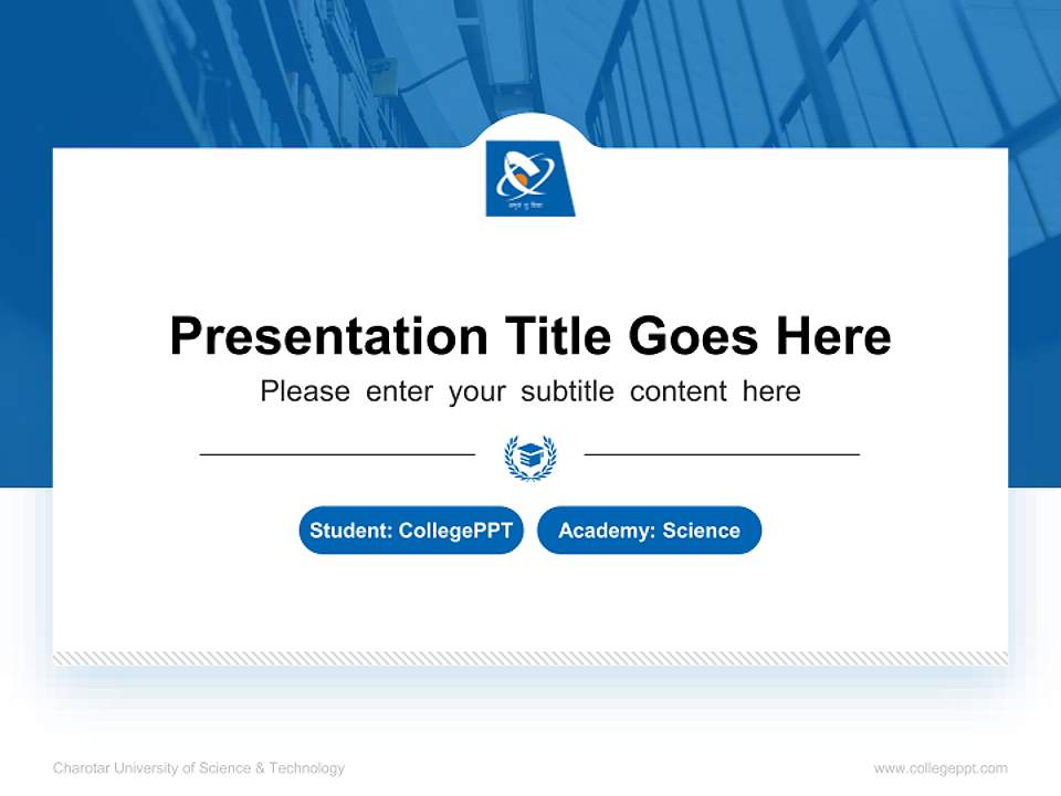 Charotar University of Science & Technology National Scholarship Defense PPT Template4:3 ratio PPT effect preview image4