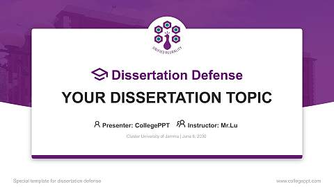 Cluster University of Jammu Graduation Thesis Defense PPT Template
