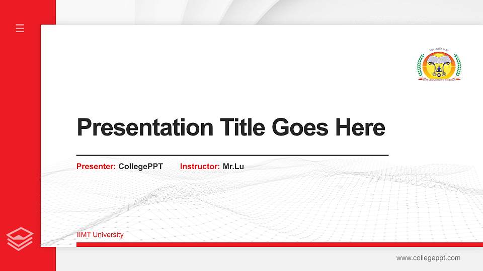 IIMT University Thesis Proposal/Graduation Defense PPT Template16:9 ratio PPT effect preview image