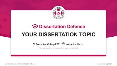 Pohang University of Science and Technology Graduation Thesis Defense PPT Template
