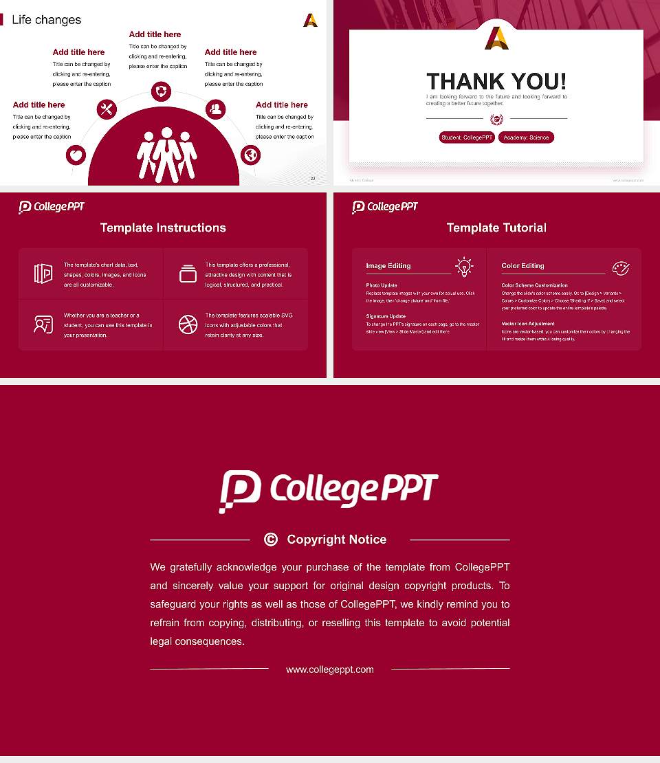 Alverno College National Scholarship Defense PPT Template16:9 ratio PPT effect preview image4