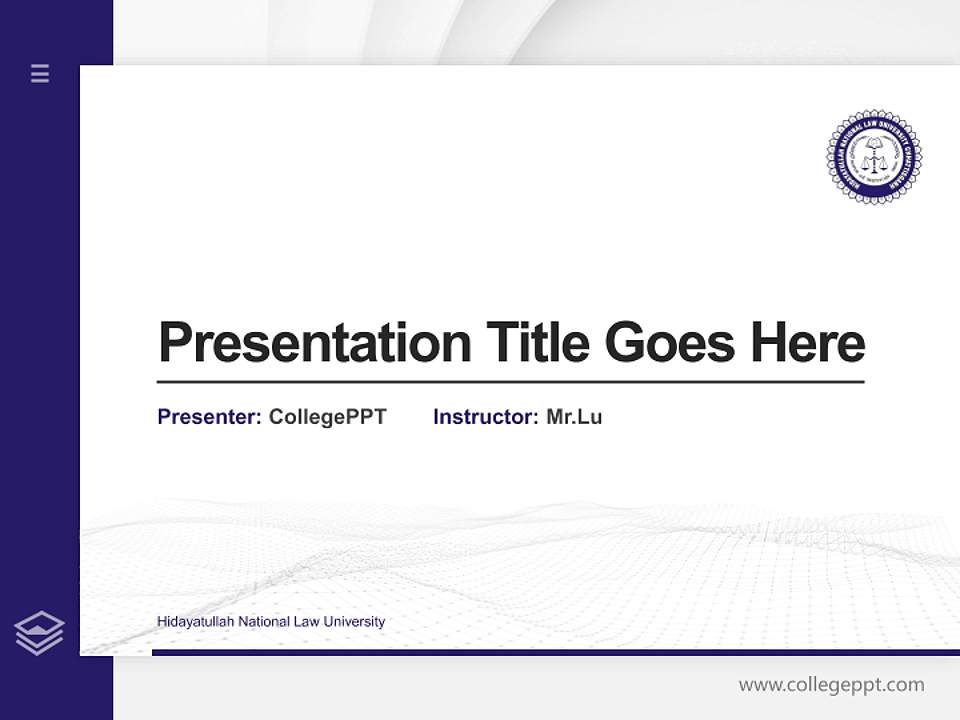 Hidayatullah National Law University Thesis Proposal/Graduation Defense PPT Template4:3 ratio PPT effect preview image5