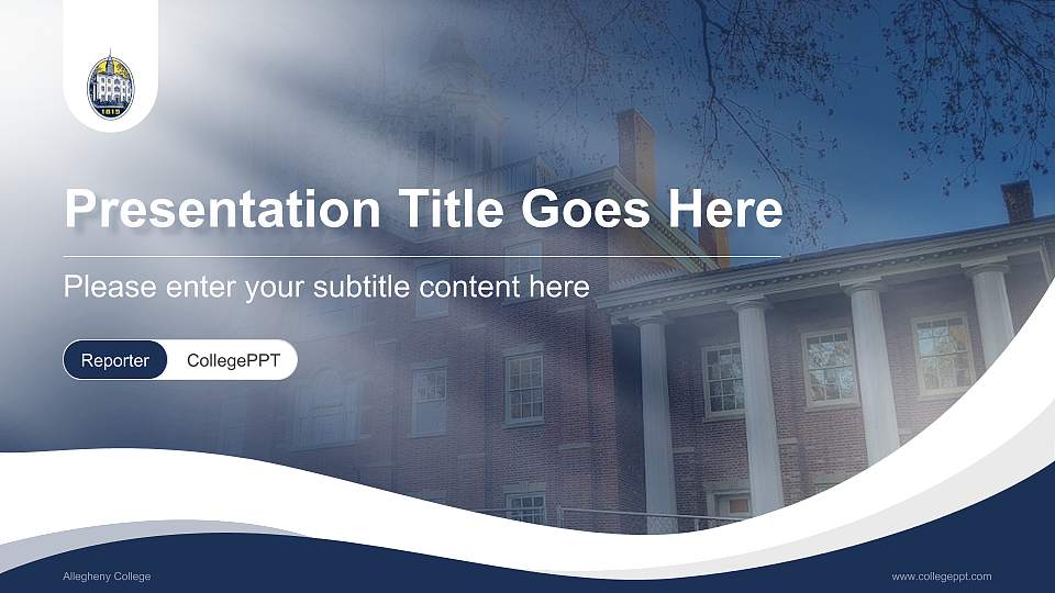 Allegheny College Lecture Sharing and Networking Event PPT Template16:9 ratio PPT effect preview image
