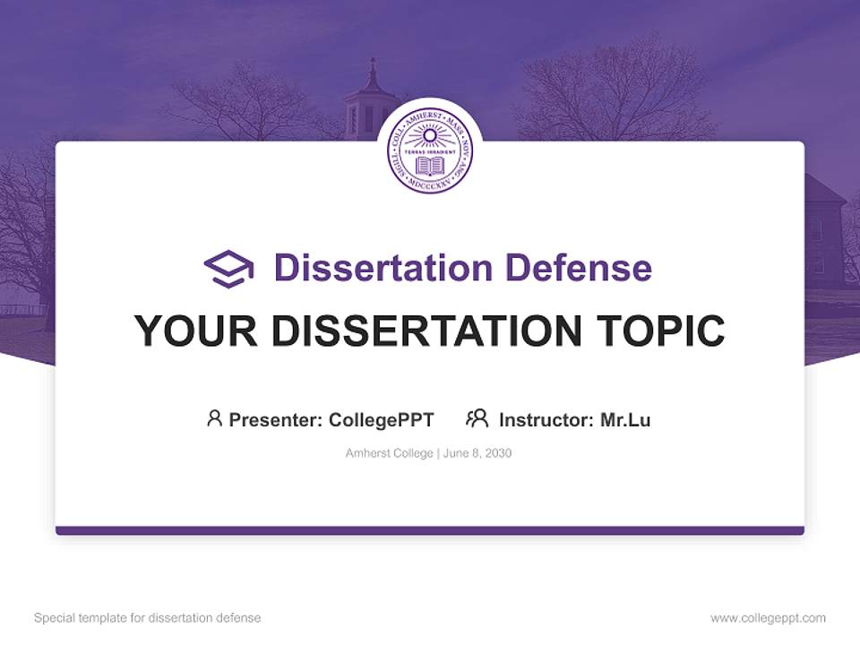 Amherst College Graduation Thesis Defense PPT Template4:3 ratio PPT effect preview image7