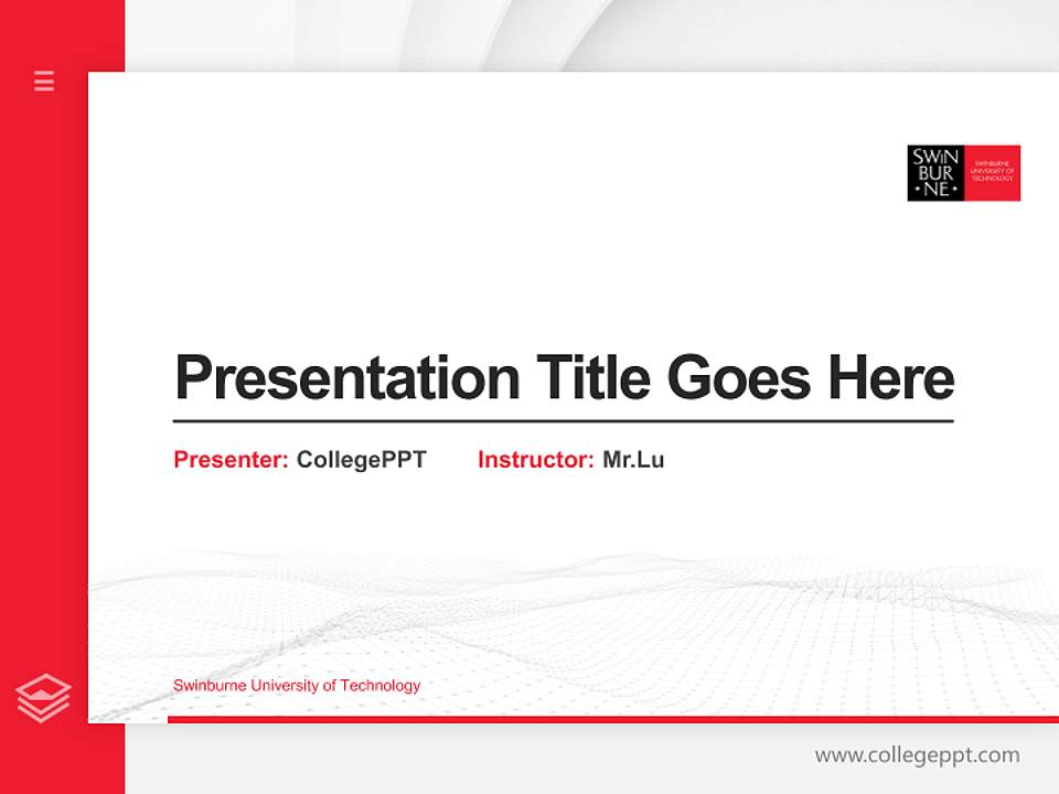 Swinburne University of Technology Thesis Proposal/Graduation Defense PPT Template4:3 ratio PPT effect preview image5