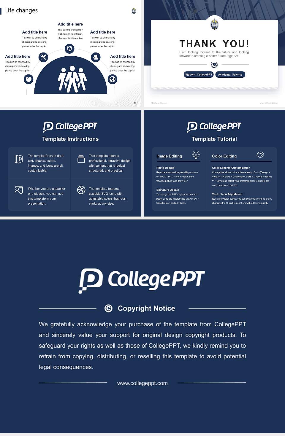 Allegheny College National Scholarship Defense PPT Template4:3 ratio PPT effect preview image4