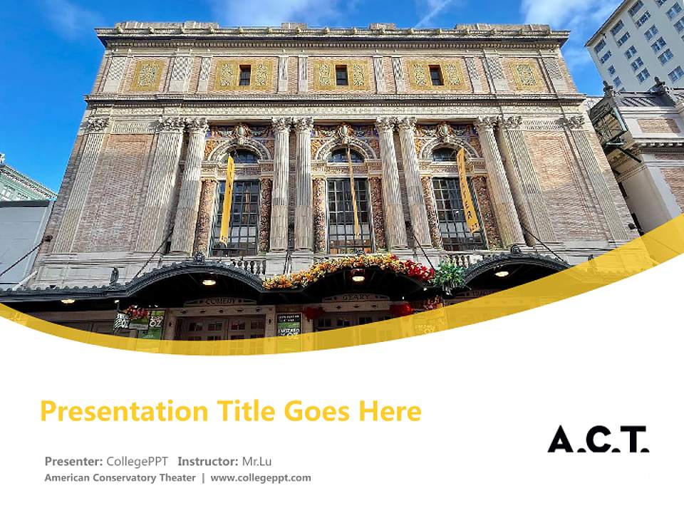 American Conservatory Theater Course/Courseware Creation PPT Template4:3 ratio PPT effect preview image5