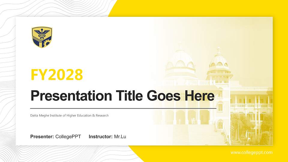 Datta Meghe Institute of Higher Education & Research Academic Presentation/Research Findings Report PPT Template16:9 ratio PPT effect preview image