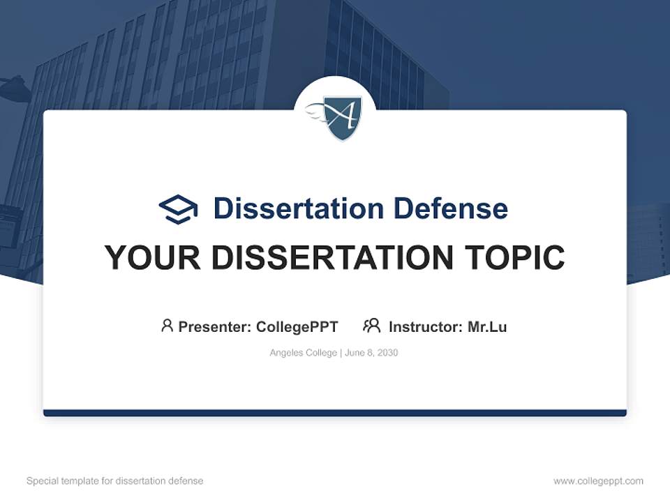 Angeles College Graduation Thesis Defense PPT Template4:3 ratio PPT effect preview image7