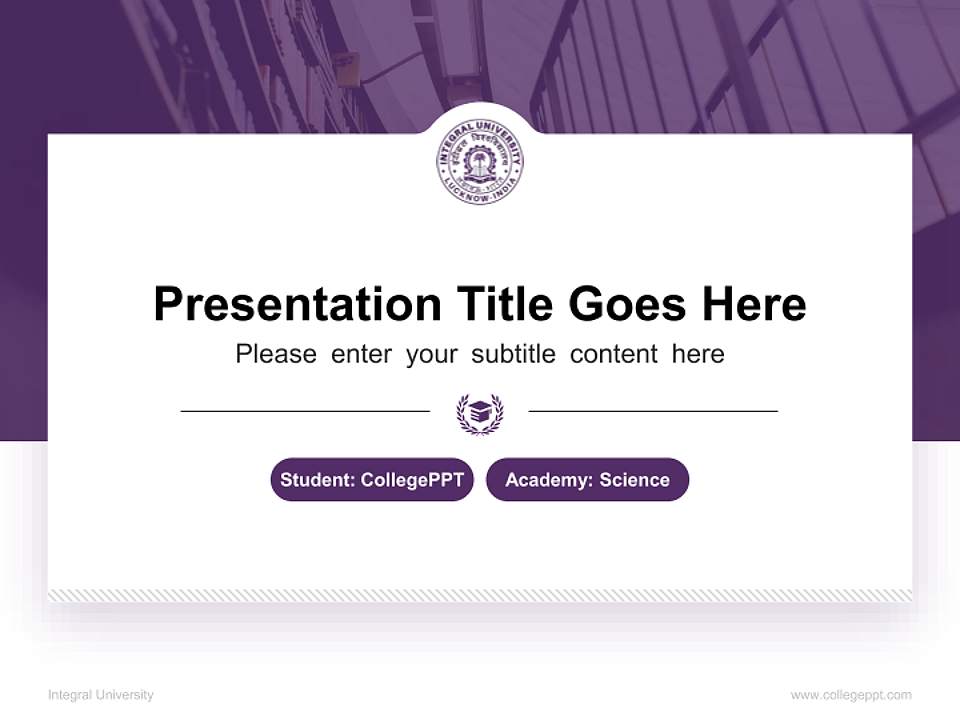 Integral University National Scholarship Defense PPT Template4:3 ratio PPT effect preview image4