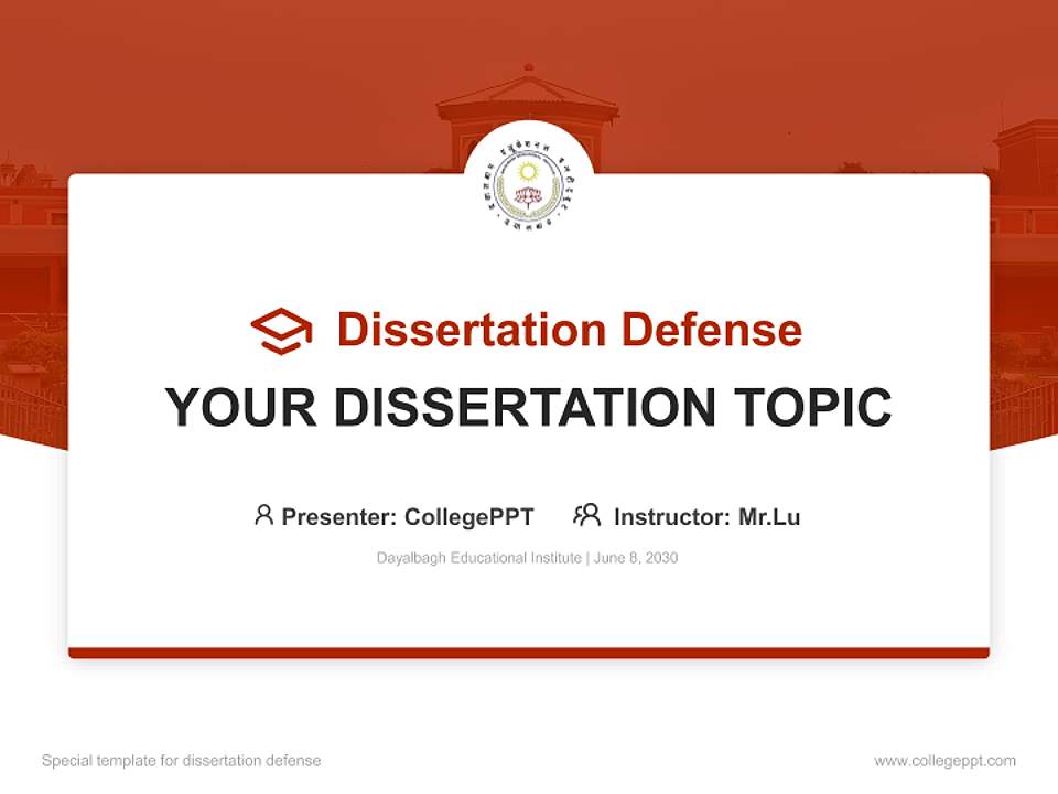Dayalbagh Educational Institute Graduation Thesis Defense PPT Template4:3 ratio PPT effect preview image7