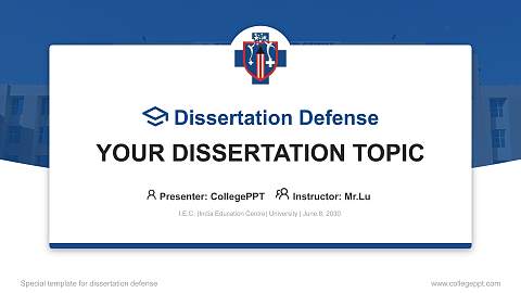 I.E.C. (India Education Centre) University Graduation Thesis Defense PPT Template