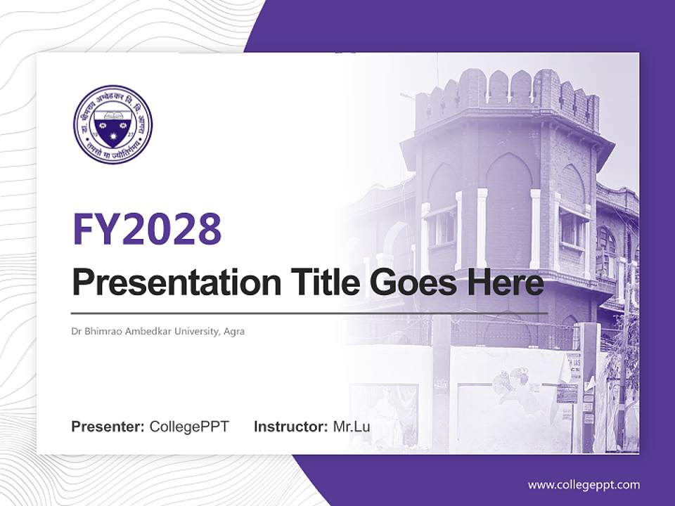 Dr Bhimrao Ambedkar University, Agra Academic Presentation/Research Findings Report PPT Template4:3 ratio PPT effect preview image5