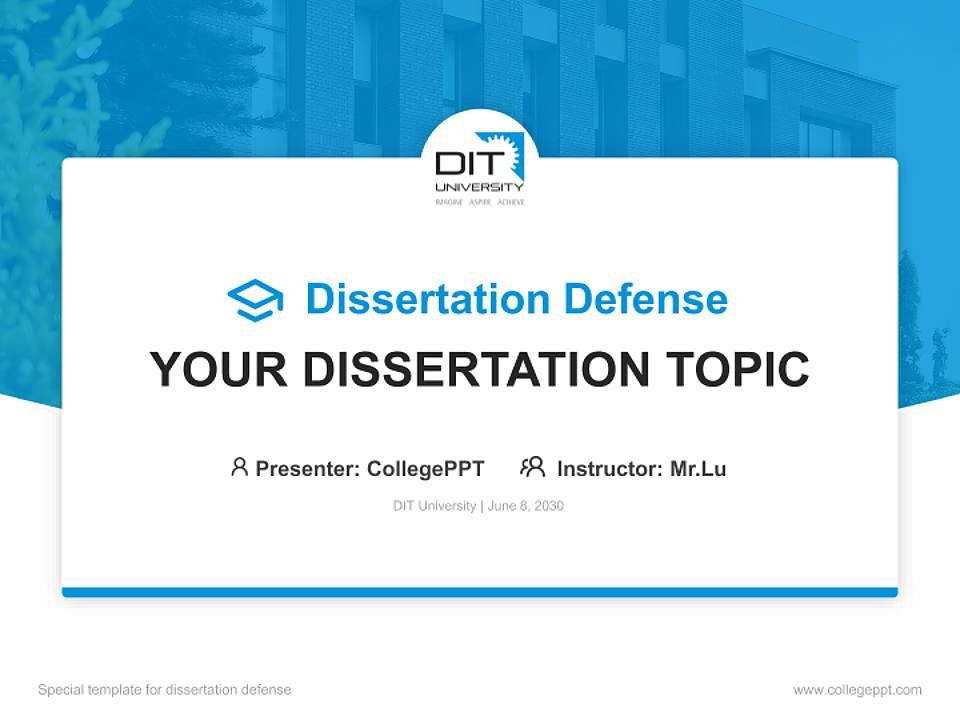 DIT University Graduation Thesis Defense PPT Template4:3 ratio PPT effect preview image7