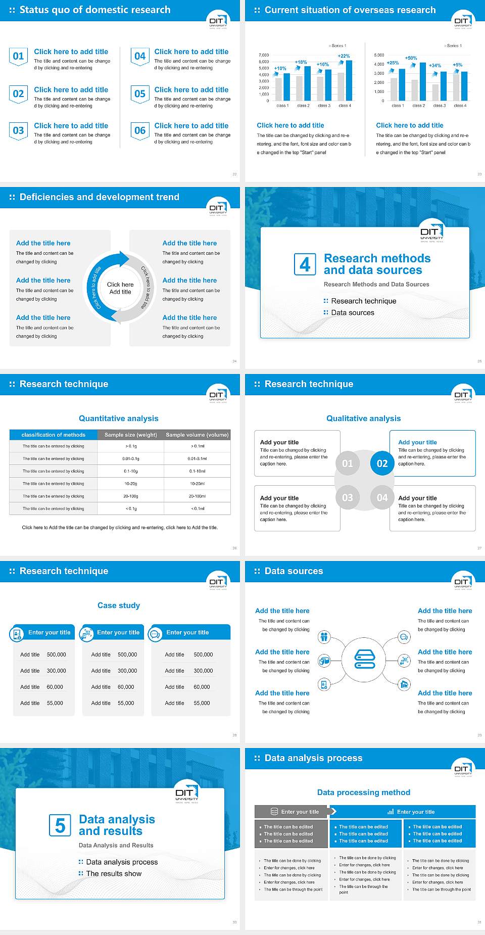 DIT University Graduation Thesis Defense PPT Template4:3 ratio PPT effect preview image4