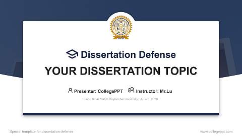 Binod Bihar Mahto Koylanchal University Graduation Thesis Defense PPT Template
