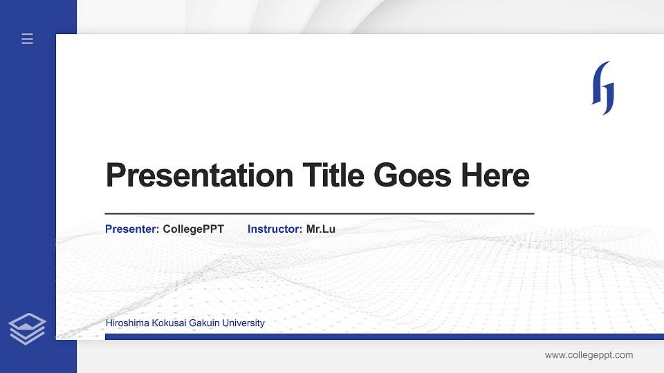 Hiroshima Kokusai Gakuin University Thesis Proposal/Graduation Defense PPT Template16:9 ratio PPT effect preview image