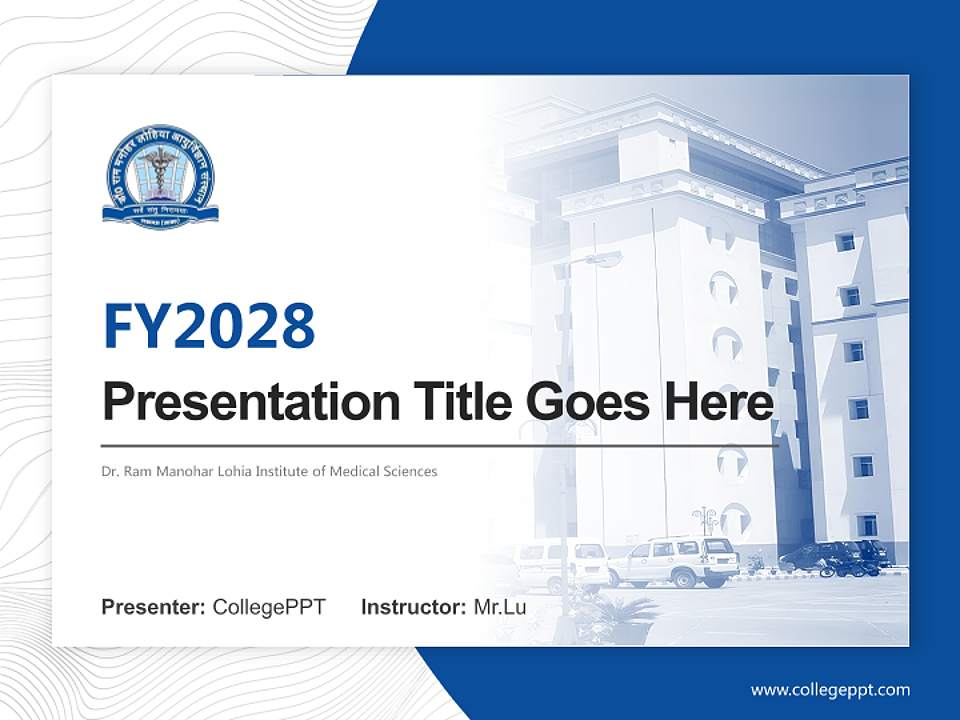 Dr. Ram Manohar Lohia Institute of Medical Sciences Academic Presentation/Research Findings Report PPT Template4:3 ratio PPT effect preview image5