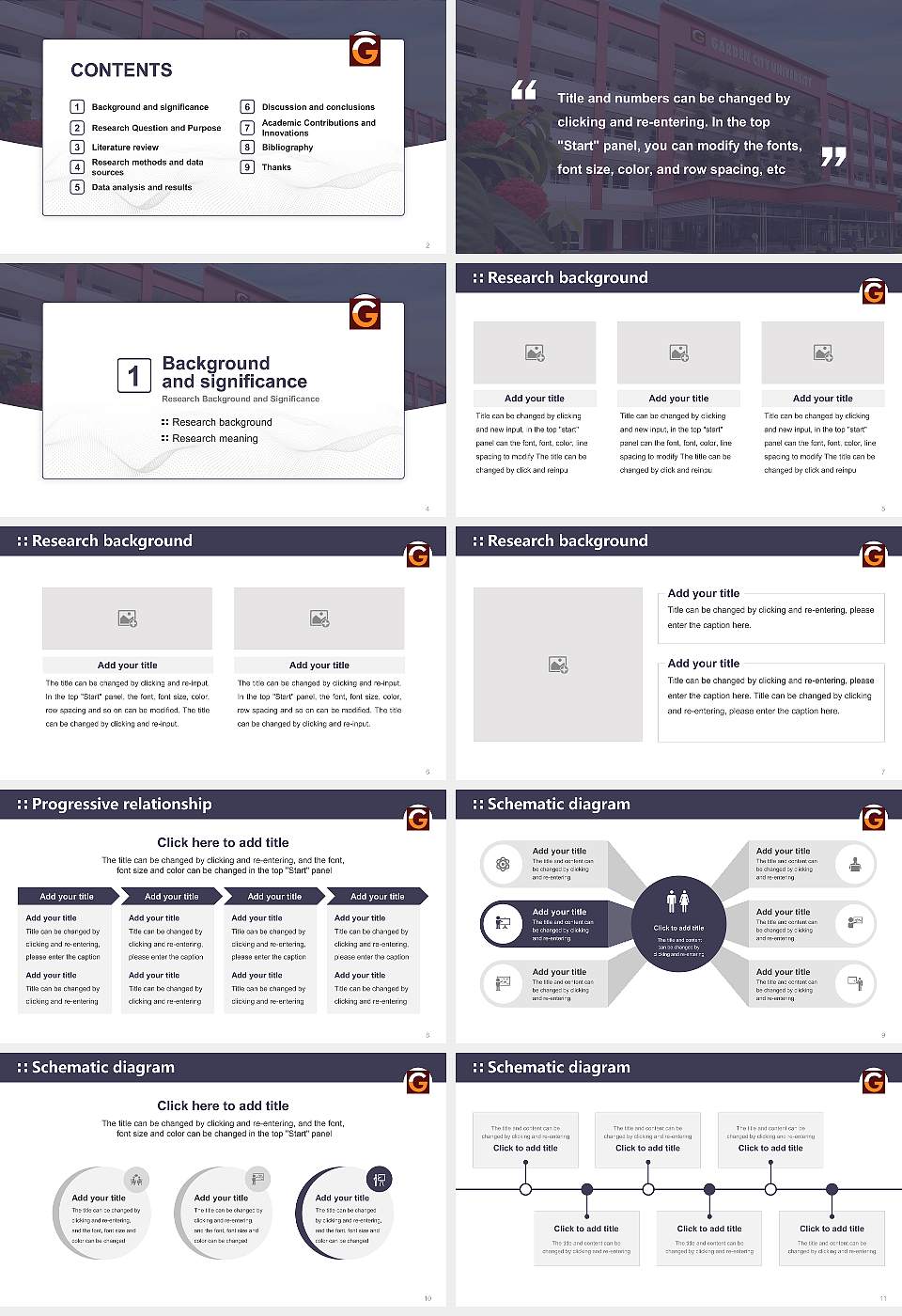 Garden City University Graduation Thesis Defense PPT Template16:9 ratio PPT effect preview image2