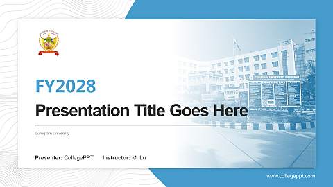Gurugram University Academic Presentation/Research Findings Report PPT Template