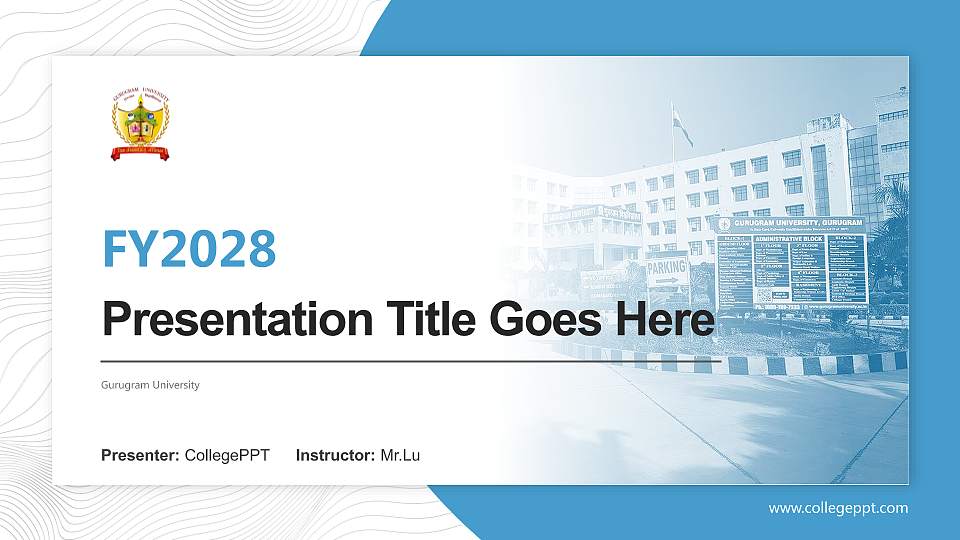 Gurugram University Academic Presentation/Research Findings Report PPT Template16:9 ratio PPT effect preview image