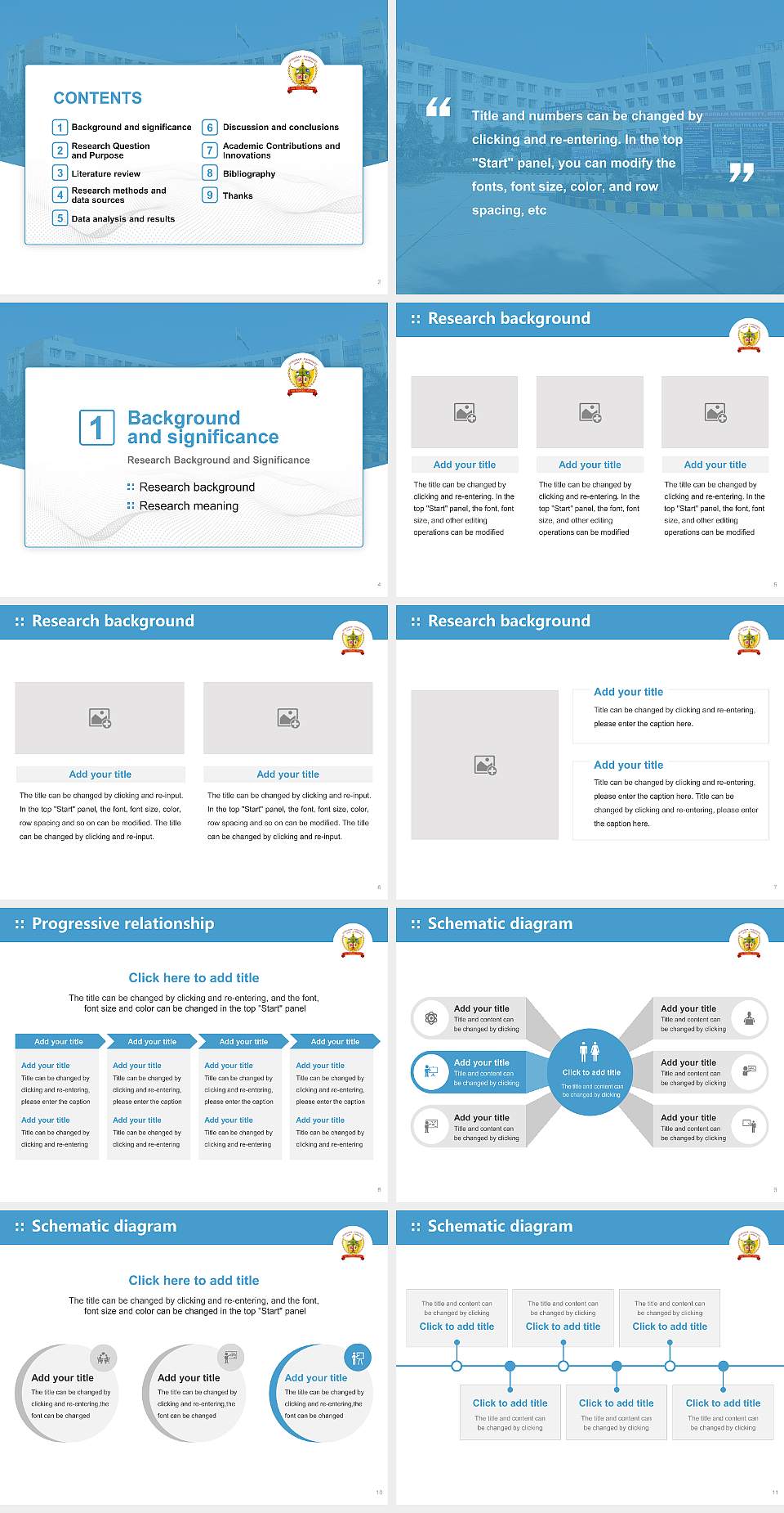 Gurugram University Graduation Thesis Defense PPT Template4:3 ratio PPT effect preview image2