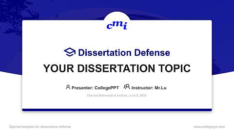 Chennai Mathematical Institute Graduation Thesis Defense PPT Template