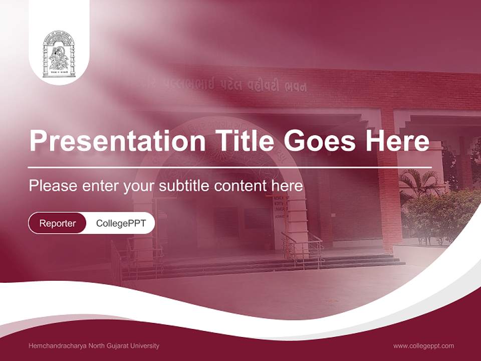 Hemchandracharya North Gujarat University Lecture Sharing and Networking Event PPT Template4:3 ratio PPT effect preview image4