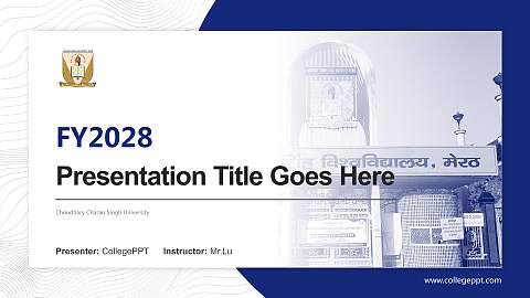 Choudhary Charan Singh University Academic Presentation/Research Findings Report PPT Template