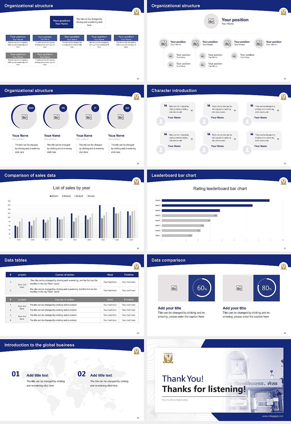 Choudhary Charan Singh University Academic Presentation/Research Findings Report PPT Template16:9 ratio PPT effect preview image4
