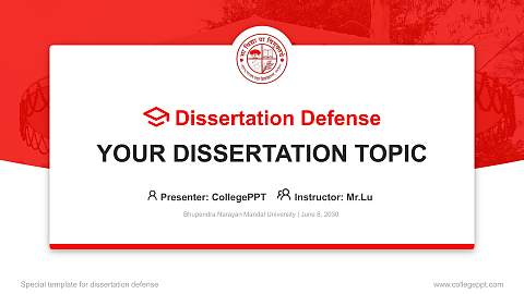 Bhupendra Narayan Mandal University Graduation Thesis Defense PPT Template
