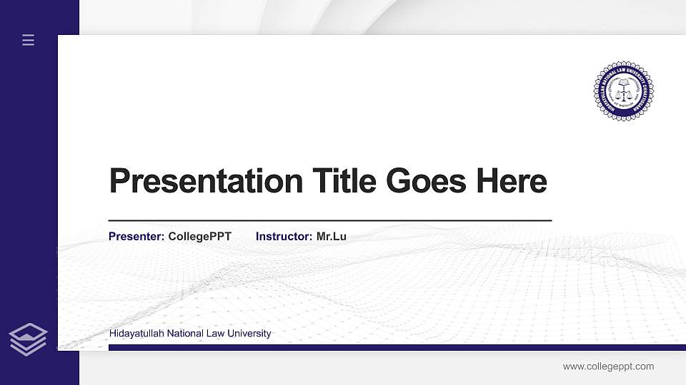 Hidayatullah National Law University Thesis Proposal/Graduation Defense PPT Template16:9 ratio PPT effect preview image