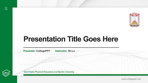 Tamil Nadu Physical Education and Sports University Thesis Proposal/Graduation Defense PPT Template