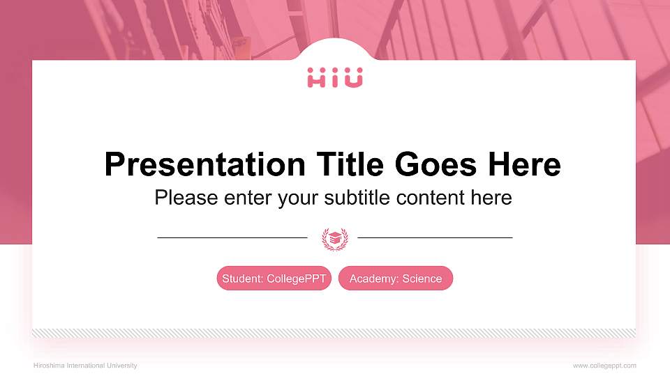 Hiroshima International University National Scholarship Defense PPT Template16:9 ratio PPT effect preview image