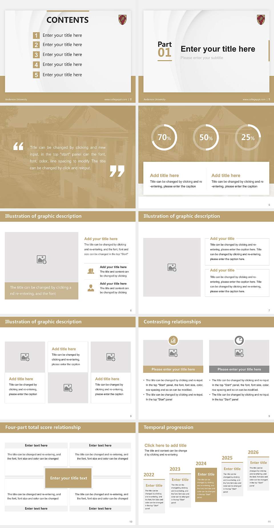 Anderson University Thesis Proposal/Graduation Defense PPT Template4:3 ratio PPT effect preview image2