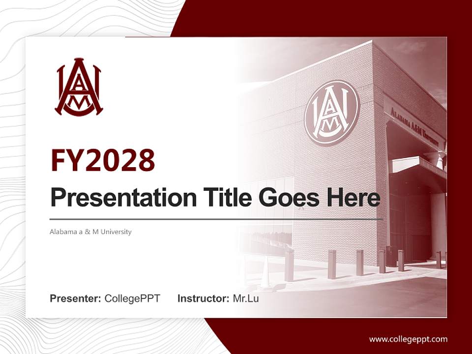 Alabama a & M University Academic Presentation/Research Findings Report PPT Template4:3 ratio PPT effect preview image5