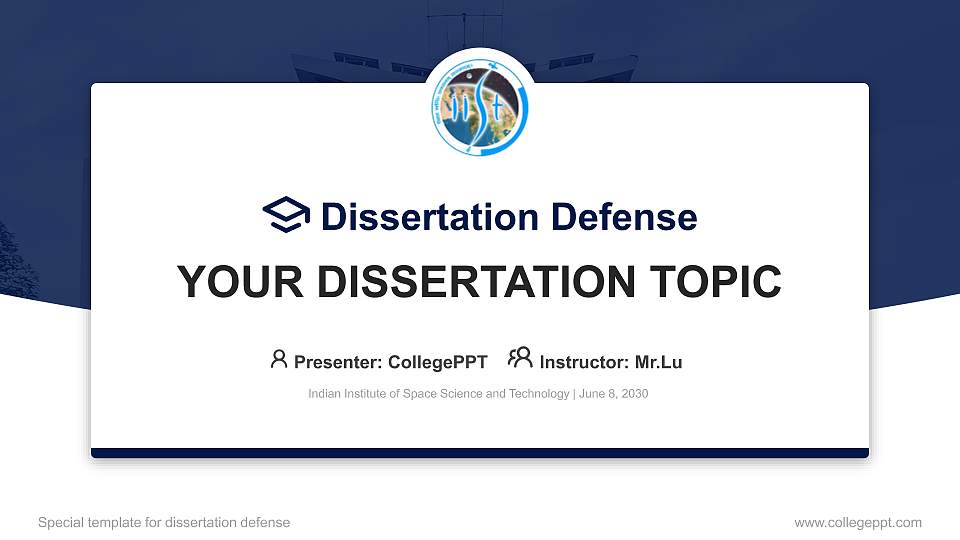 Indian Institute of Space Science and Technology Graduation Thesis Defense PPT Template16:9 ratio PPT effect preview image