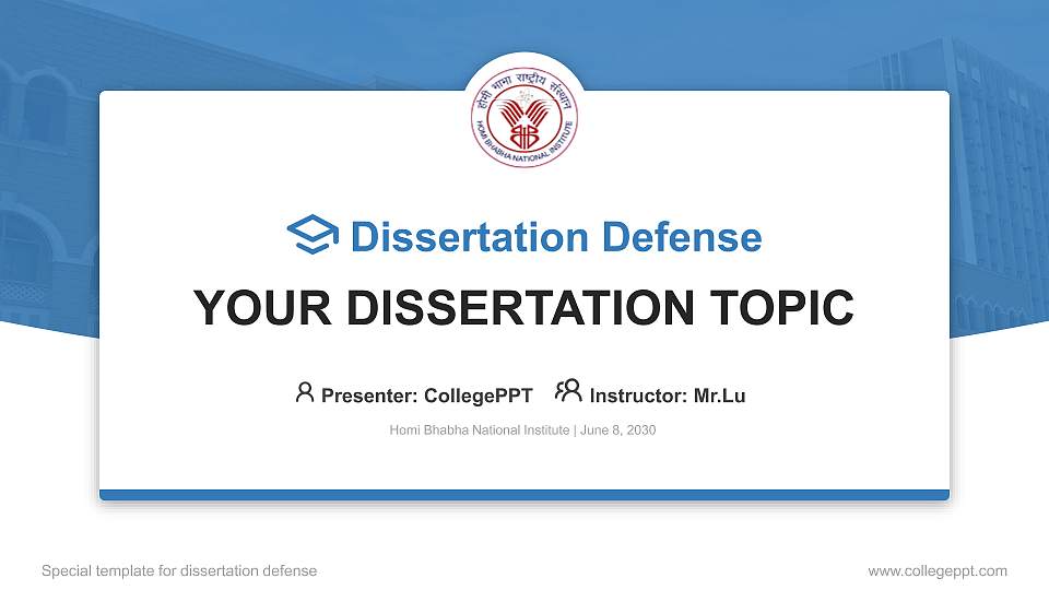 Homi Bhabha National Institute Graduation Thesis Defense PPT Template16:9 ratio PPT effect preview image