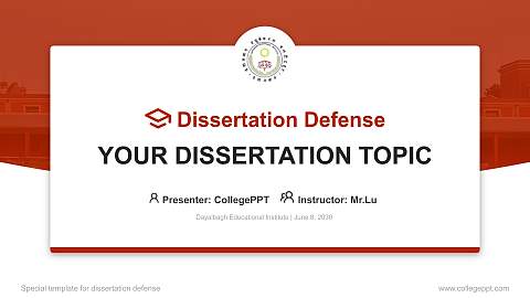 Dayalbagh Educational Institute Graduation Thesis Defense PPT Template