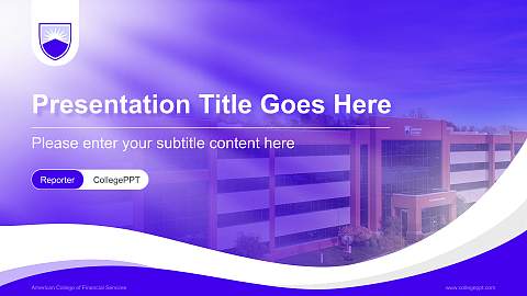 American College of Financial Services Lecture Sharing and Networking Event PPT Template